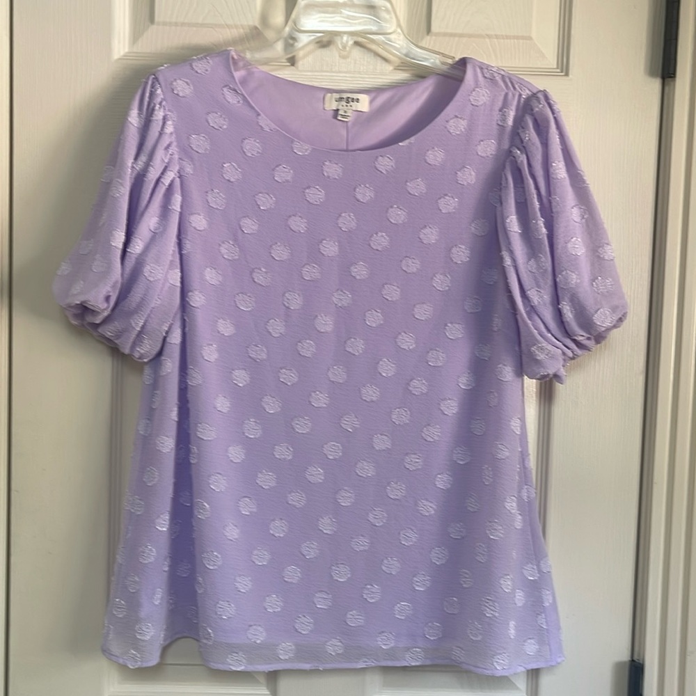 UMGEE pastel lavender blouse size small. Great condition! See pictures